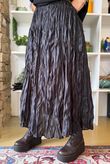 Twisted Sister Crinkle Midi Skirt Black